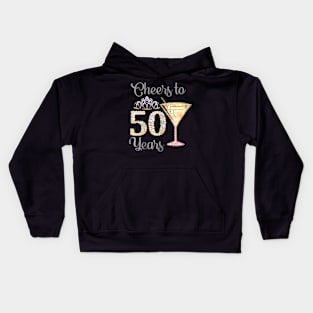 Funny Queen Princess Cheers To 50 Years Birthday Cute Kids Hoodie